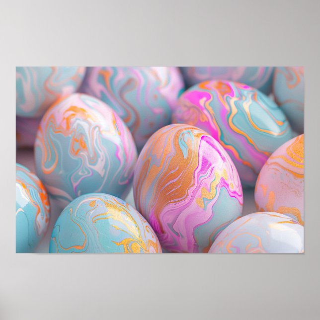 Pastellpräglade Påskägg Poster (Framsidan)