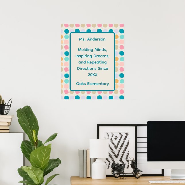 Pastellprickar Lärar Inspiration Poster (Hemmakontoret)