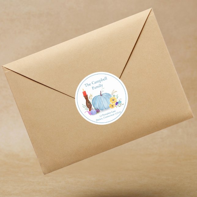 Pastellpumpa, höst runt klistermärke (Skapare uppladdad)