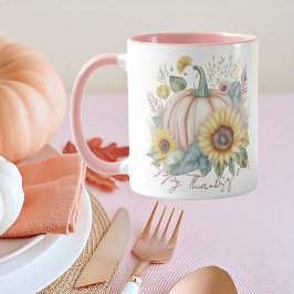Pastellpumpa och boho blomster anpassad mugg