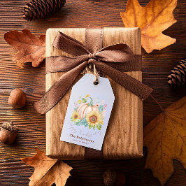 Pastellpumpa och boho blomster anpassad presentetikett