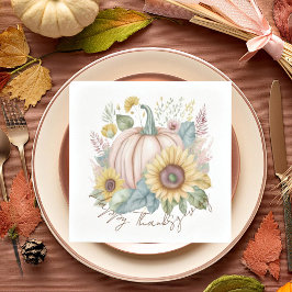 Pastellpumpa och boho blomstermönster enligt bestä pappersservett