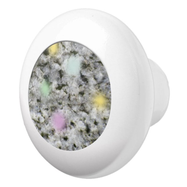 Pastellpunkter för geologi White Granite Sten Stru Knopp (Höger)