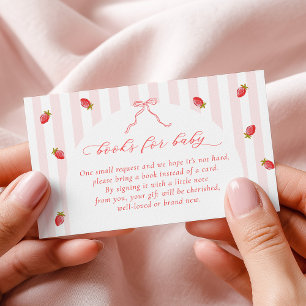 Pastellränder Berry Baby Shower Böcker för Bebis Tilläggskort