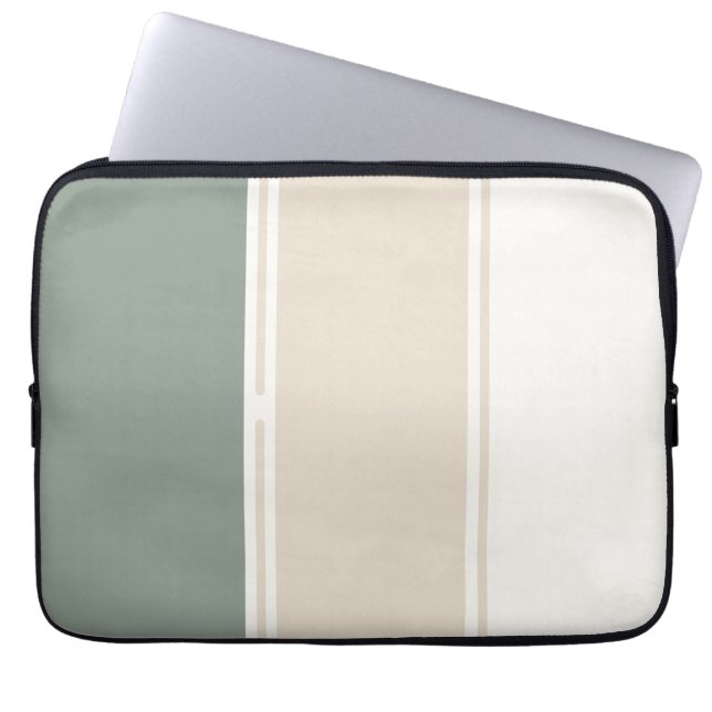 Pastellränder – Lugn Neutral Design Laptop Fodral (Framsidan)
