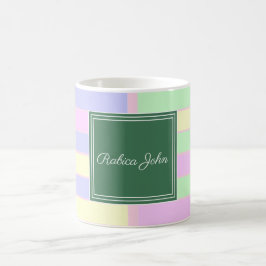 Pastellrandig Personlig Namn Kaffemugg