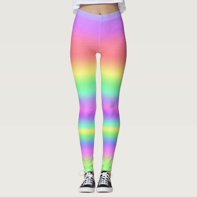 Pastellrandiga Leggings (Framsida)