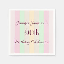 Pastellrandiga Pappra blöjor, 90:e Födelsedagsfest