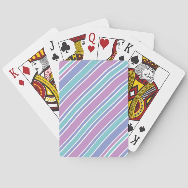 Pastellrandigt Mönster Casinokort (Baksidan)