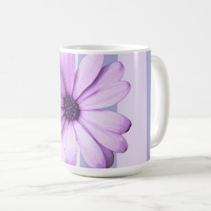 Pastellrandigt mönster med prästkragar kaffemugg