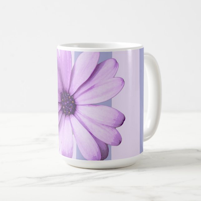 Pastellrandigt mönster med prästkragar kaffemugg (Framsida höger)