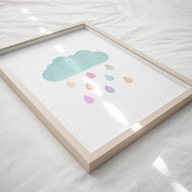 Pastellregn och moln poster