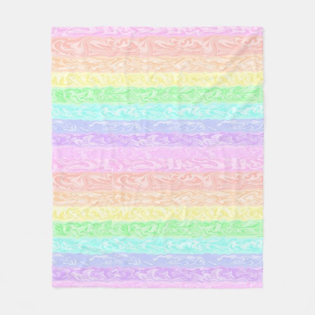 Pastellregnbåge Fleecefilt (Framsidan)