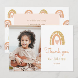 Pastellregnbåge för flickor 6-års födelsedagsfoto  inbjudningar