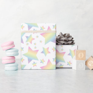 Pastellregnbåge för Unicorn Baby Shower Presentpapper