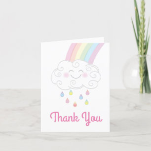 Pastellregnbåge för Unicorn Baby Shower Tack Kort