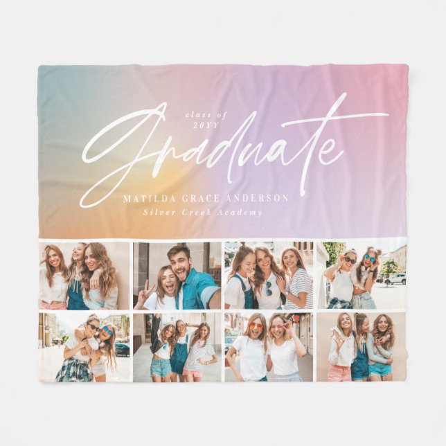 Pastellregnbåge, gigantisk multifoto student fleecefilt (Framsidan (Horisontell))