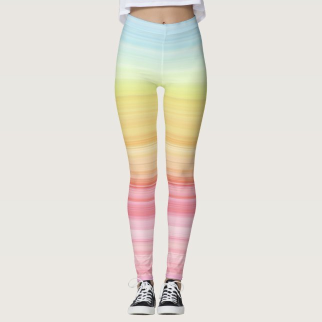 Pastellregnbåge Leggings (Framsida)
