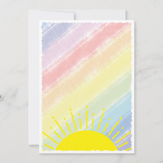 Pastellregnbåge med vattenfärg Baby Shower Pastel  Inbjudningar (Framsida)