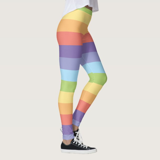 Pastellregnbåge rand Gay pride Leggings (Höger)