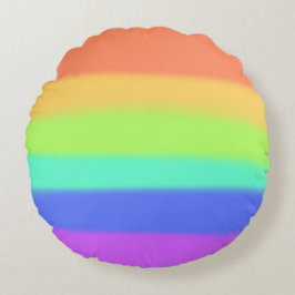 Pastellregnbåge Rund Kudde