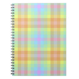 Pastellregnbågsnotisbok i Plaid Anteckningsbok