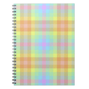 Pastellregnbågsnotisbok i Plaid Anteckningsbok