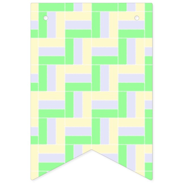 Pastellrektangelmönster med vita streckade linjer vimplar (Första flaggan)