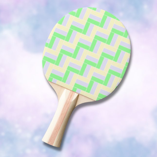 Pastellrektangelmönster Vita streckade linjer Pingisracket (Skapare uppladdad)
