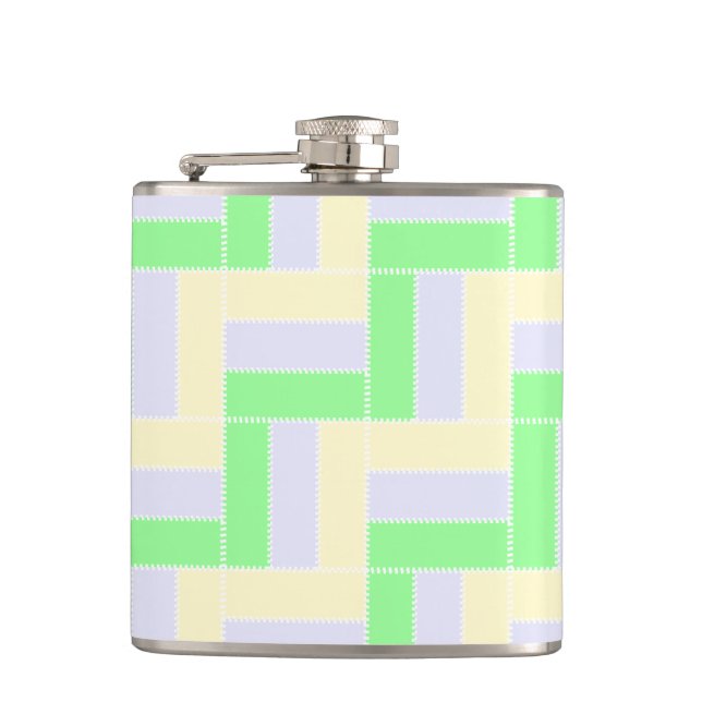 Pastellrektanglar Mönster vit streckad Linjer Fickplunta (Framsidan)