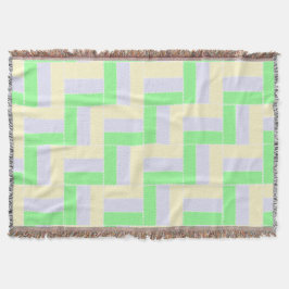 Pastellrektanglar Mönster vit streckad Linjer Filt