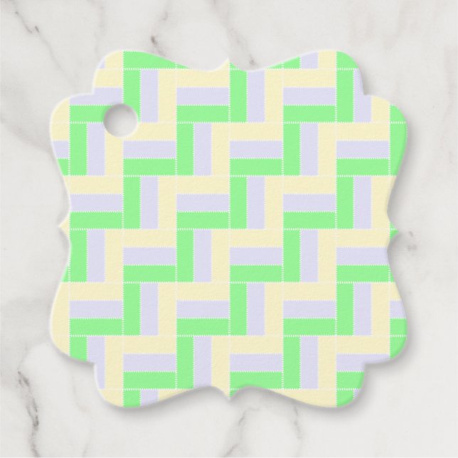 Pastellrektanglar Mönster vit streckad Linjer Gåvor Etiketter (Framsida)