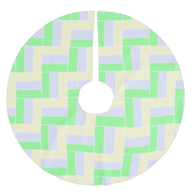 Pastellrektanglar Mönster vit streckad Linjer Julgransmatta Borstad Polyester (Framsidan)