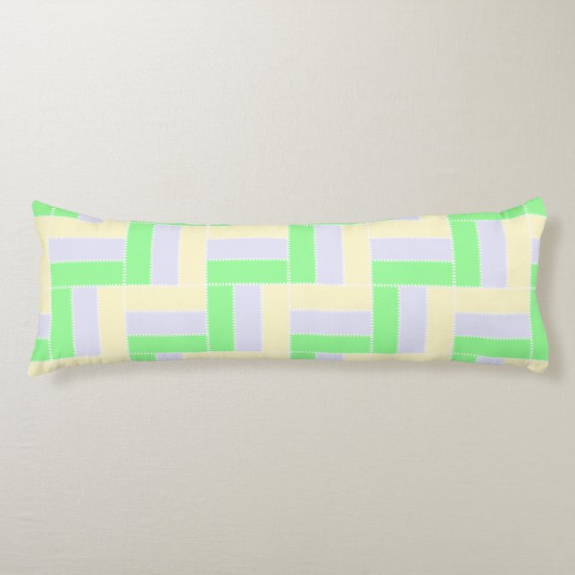 Pastellrektanglar Mönster vit streckad Linjer Kroppskudde (Framsidan)