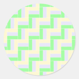 Pastellrektanglar Mönster vit streckad Linjer Runt Klistermärke