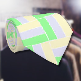 Pastellrektanglar Mönster vit streckad Linjer Slips