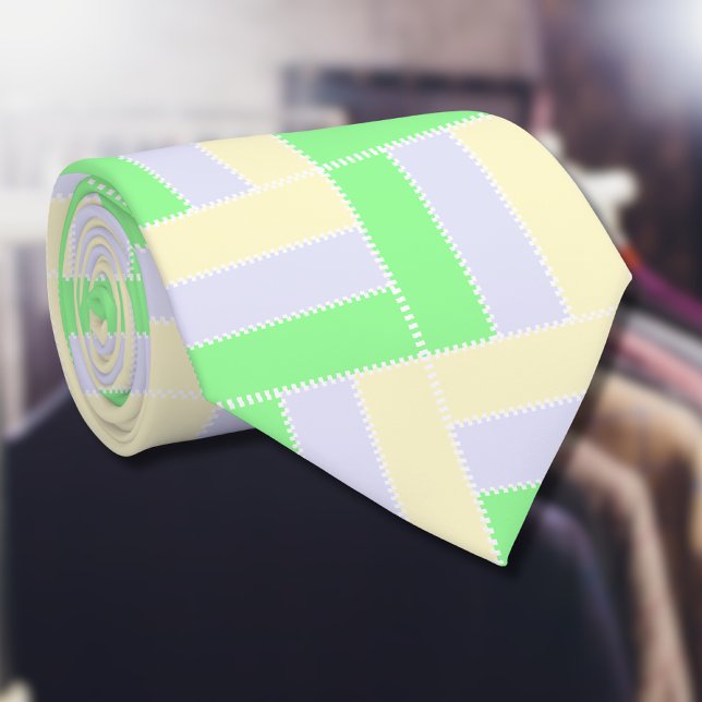 Pastellrektanglar Mönster vit streckad Linjer Slips (Skapare uppladdad)