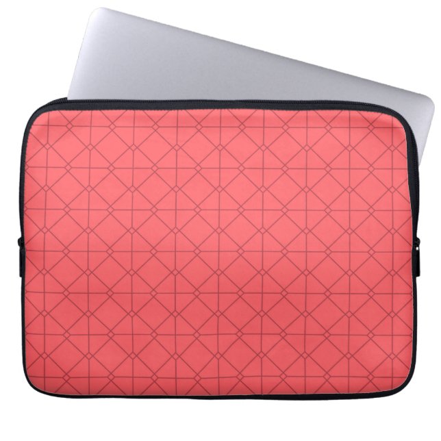 Pastellröd, coola, trendig, dekorativ illustration laptop fodral (Framsidan)