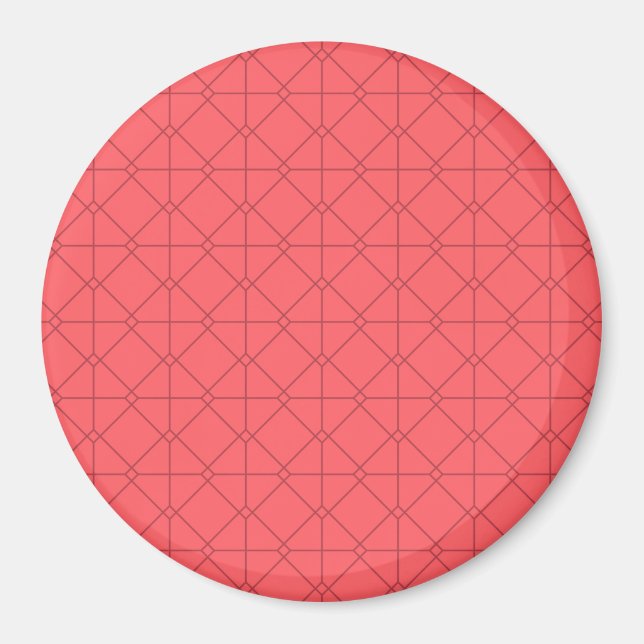 Pastellröd, coola, trendig, dekorativ illustration magnet (Framsidan)