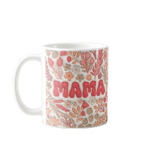 Pastellröd och persikofärgad blommig mönster Mama