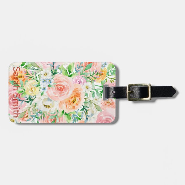 Pastellromantisk trädgård bagagebricka (Horisontell Framsida)