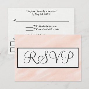 Pastellrosa akvarellbröllop RSVP OSA Kort