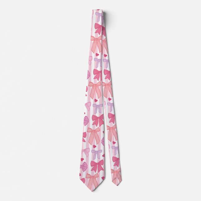 Pastellrosa band och ränder slips (Framsida)