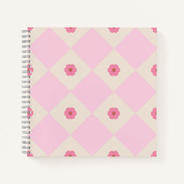 Pastellrosa & Beige Blommig Geometrisk Antecknings
