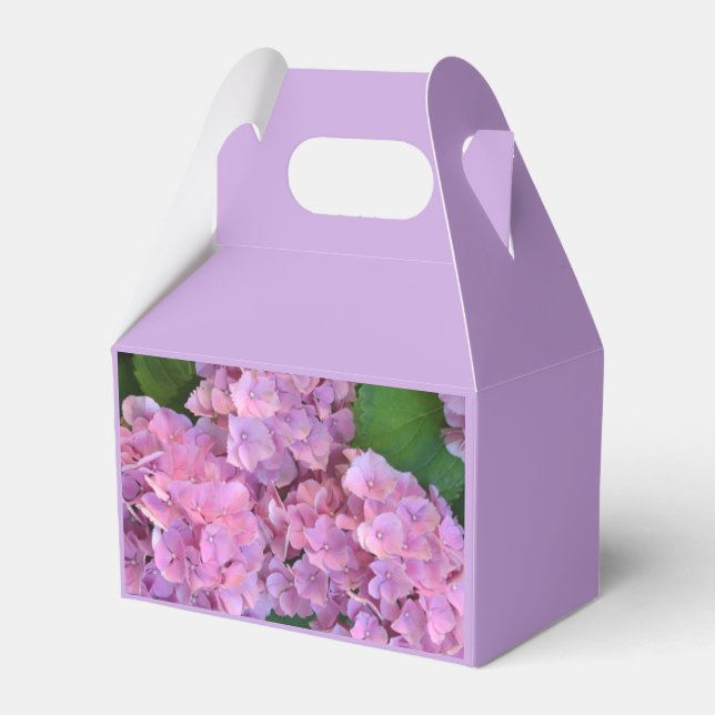 Pastellrosa Hortensia hydrangea blommor Favor Box Presentaskar (Framsidan Sidan)