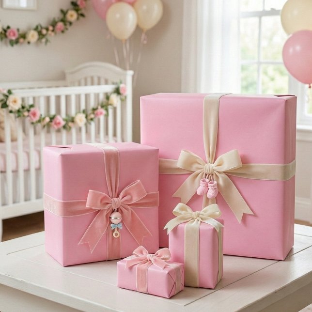 Pastellrosa inpackningspapper – Mjukt rosa present Presentpapper (Skapare uppladdad)
