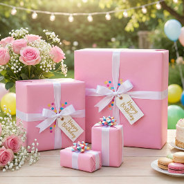 Pastellrosa inpackningspapper – Mjukt rosa present Presentpapper