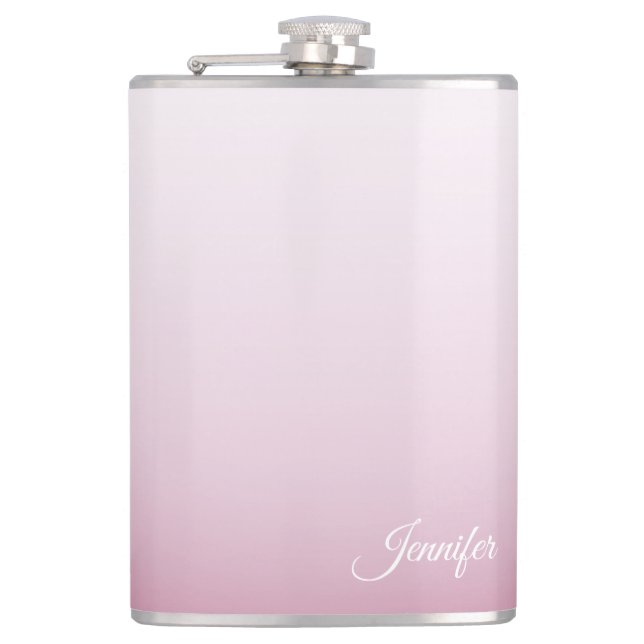 Pastellrosa med namn Vinyl Wrapped Flask Fickplunta (Framsidan)