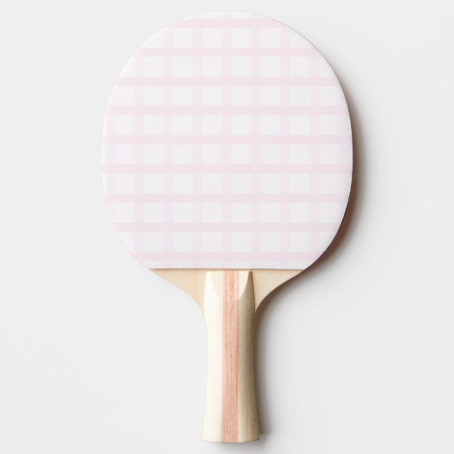Pastellrosa och Rose Quartz Rosa Gingham Mönster Pingisracket (Framsidan)