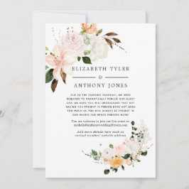 Pastellrosa och violett bröllop med reducerad gäst meddelande